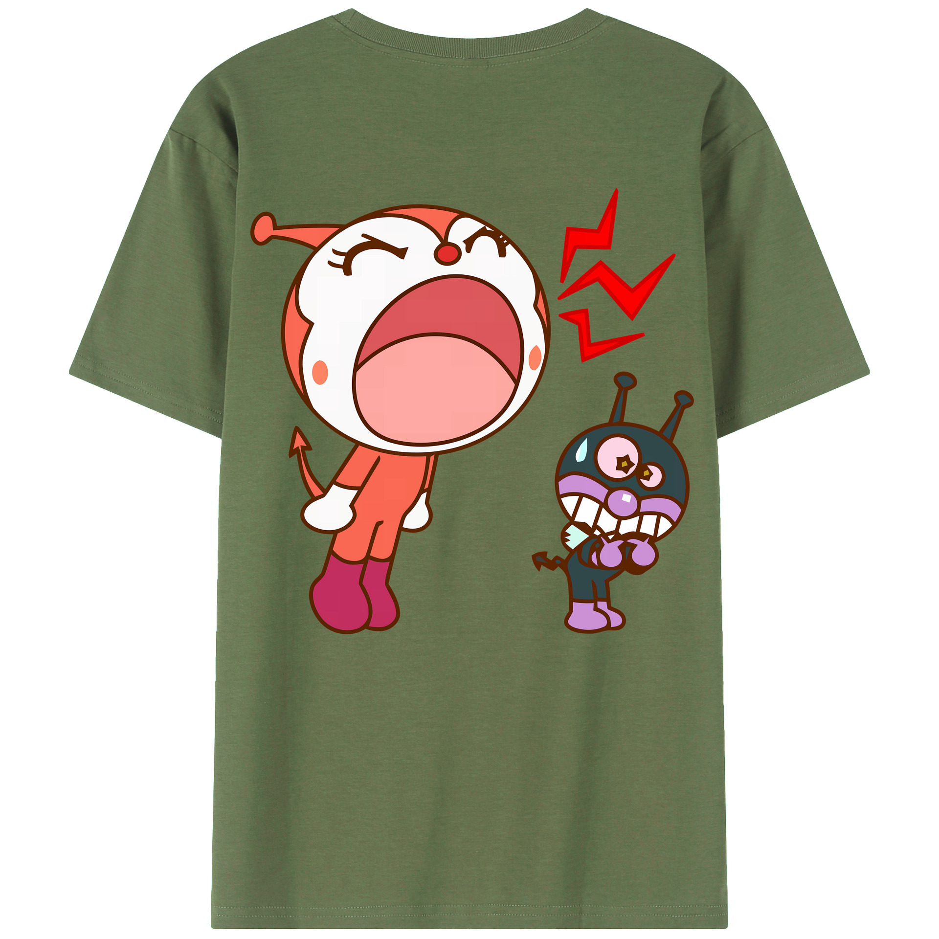 （画像用） アンパンマン Anpanman 綿100％ メンズ半袖Tシャツ（バックプリント） 通気性